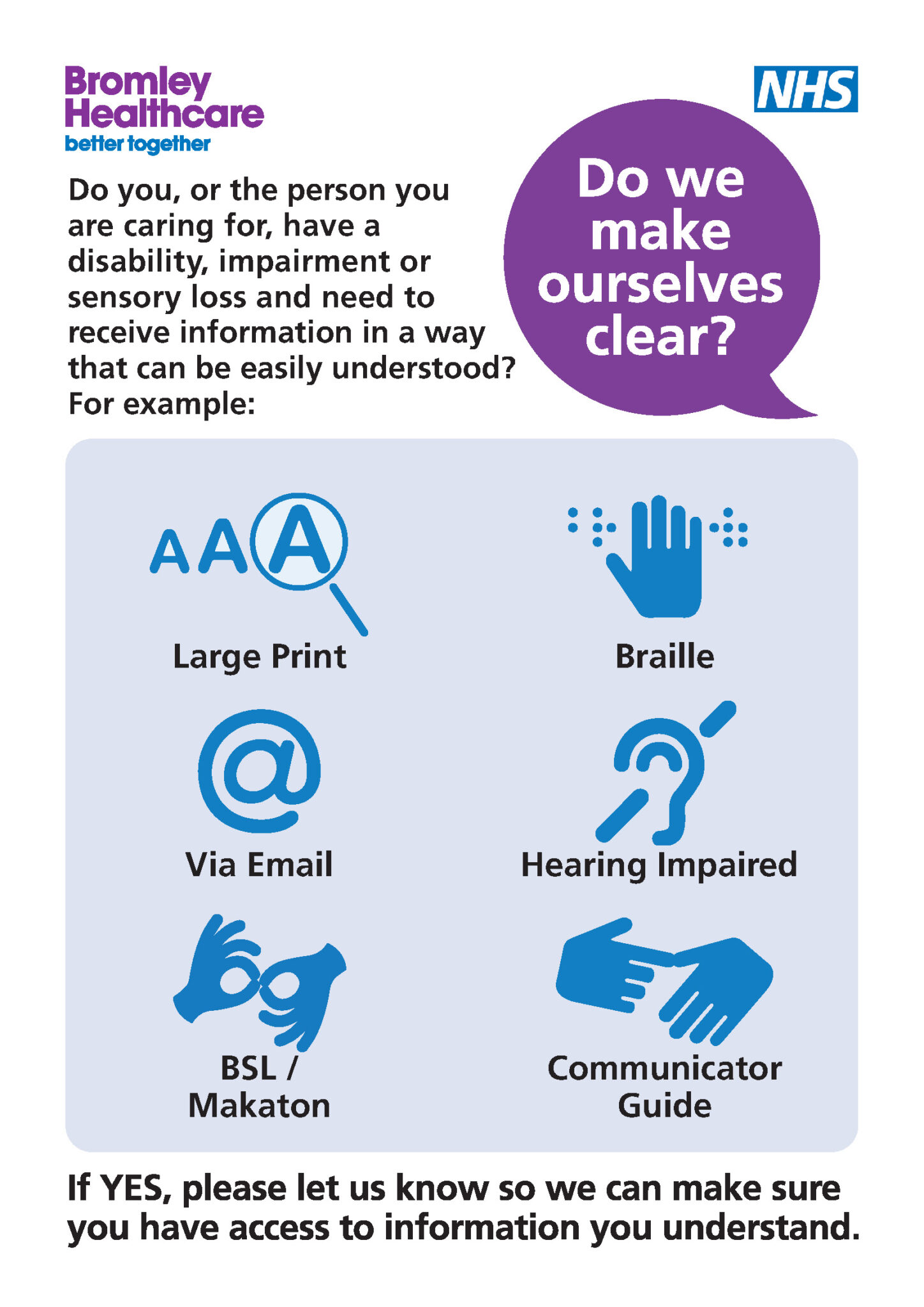 Accessible Information Standard Bromley Healthcare